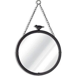 11.2" Decorative Small Hanging Mirrors Vintage Rustic Round Metal Framed